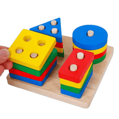 Wooden Geometric Shape Sorter 4 - Little Explorers