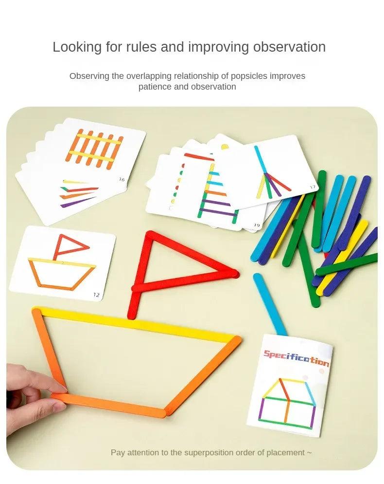 Creative Shape Builder ‚DIY Wooden Stick Puzzle - Little Explorers