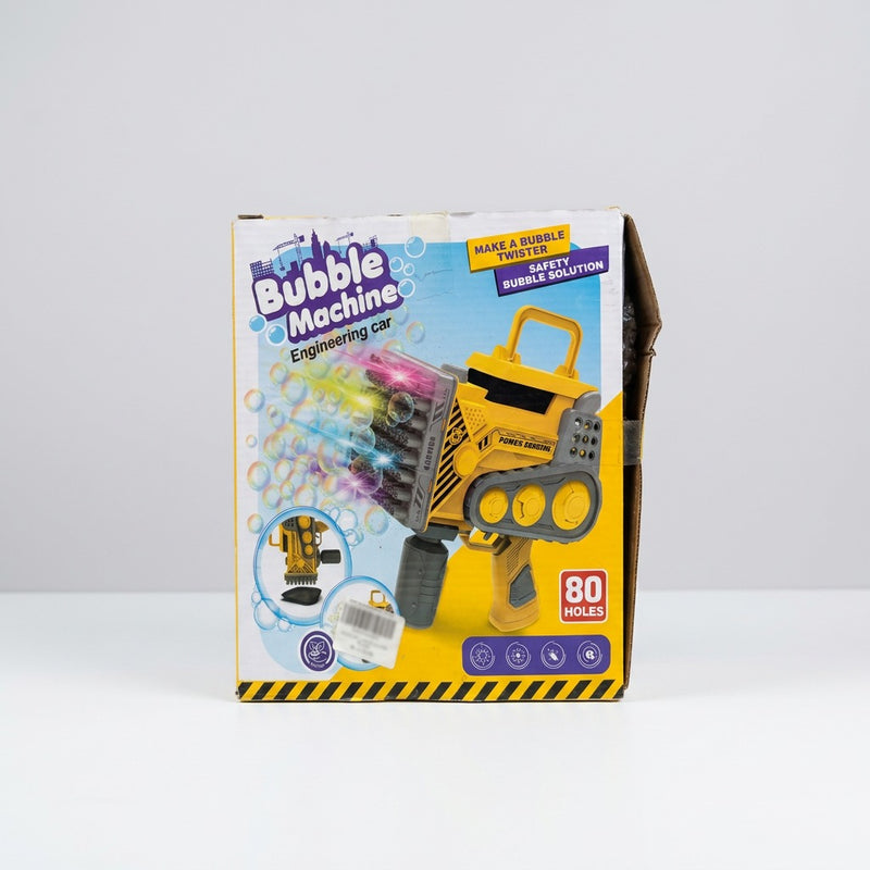 Side panel explaining that you dip the head in bubble liquid then pull the trigger