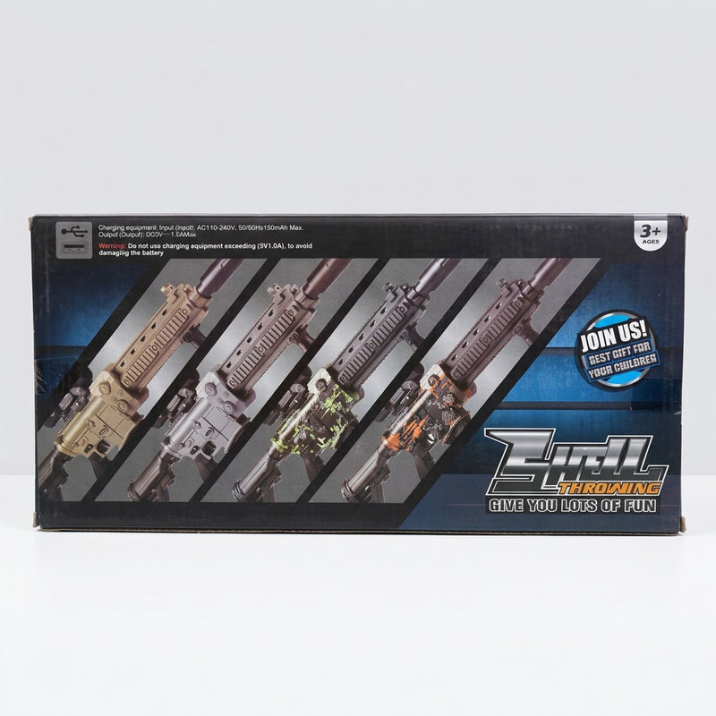 The blaster at full length, 95cm from muzzle to stock