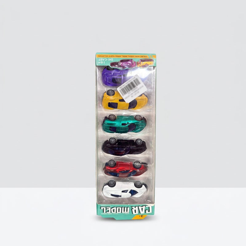 The same pack photographed flat, showing the 1:64 DIE-CAST header