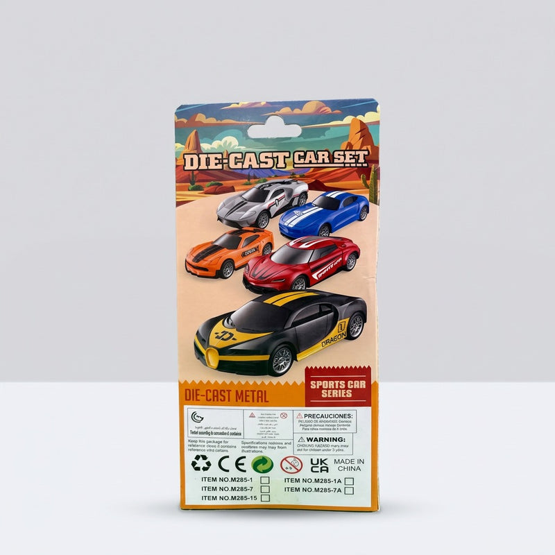 Box back showing the Sports Car Series artwork, item numbers and the choking-hazard warning