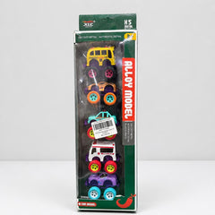 Alloy Model card front with five chunky die-cast cars on oversized coloured wheels