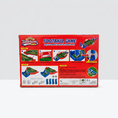 Close-up of the goal, fence and shoot handle mechanism with the Rubber band Bounces back callout