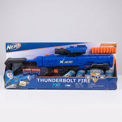 Box back showing the blaster with its folding stock and the 24x darts badge