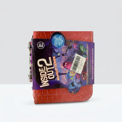 Red crocodile-pattern makeup case with an "Inside Out 2 Makeup Series" hang tag and a "3+ ages" badge