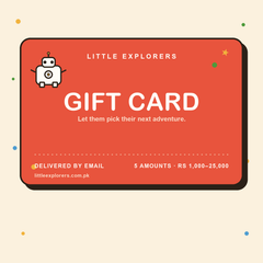Little Explorers Gift Card — poppy-red digital gift card, delivered by email