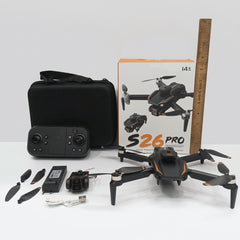 Drone box front, S26 PRO logo, 14+ age badge