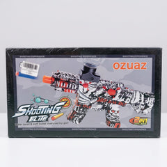 Shooting Elite M416 box front showing the blue and green water bead and soft bullet guns