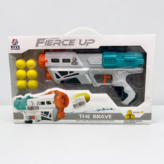 Soft Ball Gun with the six yellow EVA foam balls it is supplied with
