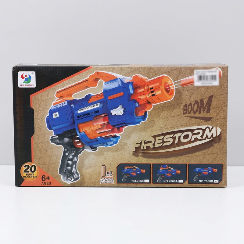 Second Firestorm box front showing the blue and orange blaster and the 7066 variants