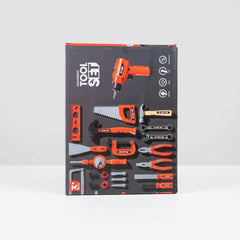 Close-up of the box front corner with the shop price sticker reading TOOL SET-8202, Rs. 2,093.00