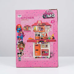 Box front, alternate angle, showing the full kitchen tower with oven, fridge and clock display