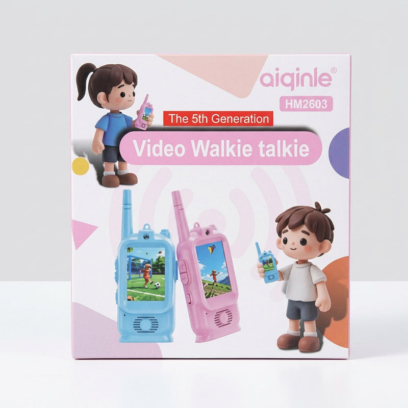 Video Walkie Talkie 5th Generation box, showing blue and pink handsets with screens
