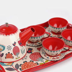 Metal Tea Set - Spring Flowers Print