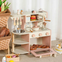 Wooden Play Kitchen Set