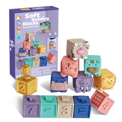 Soft Building Blocks - Animal and Number Set, 6M+