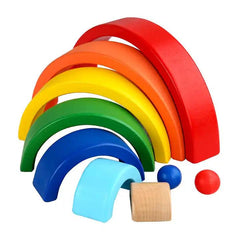 Rainbow Stacking Wooden Blocks - Little Explorers