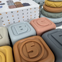 Stacking Rings and Blocks Set — 6 Rings, 6 Numbered Blocks