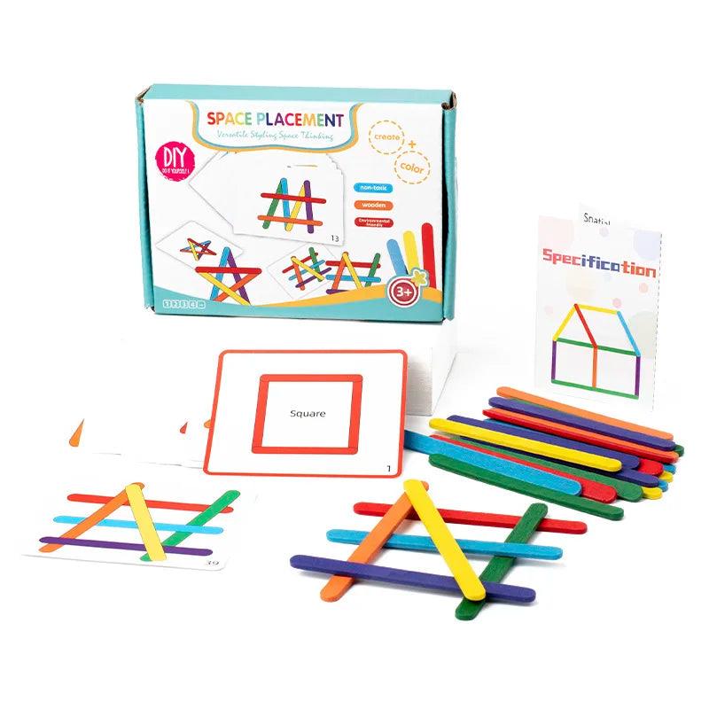Creative Shape Builder ‚DIY Wooden Stick Puzzle - Little Explorers