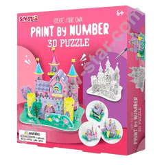 3D Paint by Number Castle Puzzle - DIY Craft Kit - Little Explorers