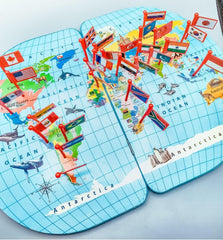 World Map with National Flags - Little Explorers