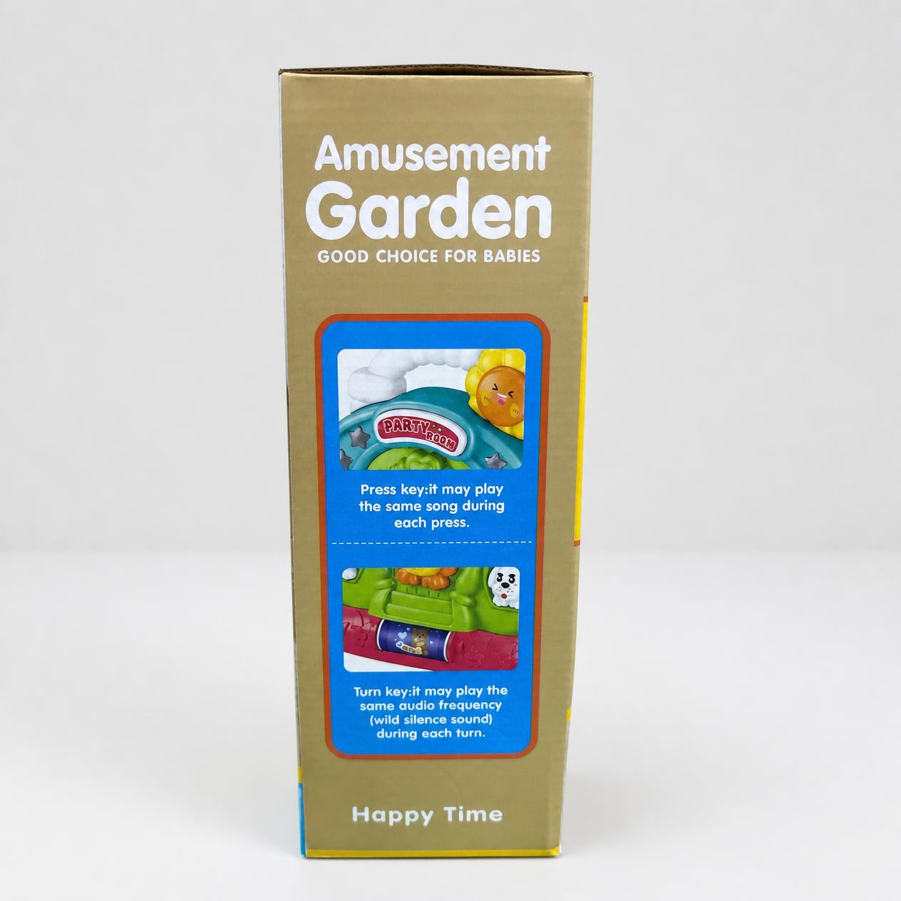 Amusement Garden box side panel with the press-key and turn-key notes