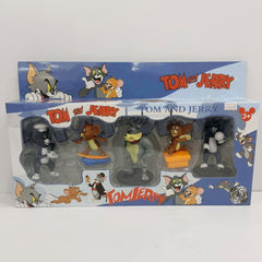 Tom and Jerry Figure Set box front, window pack showing all five figures, 3+ badge