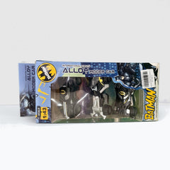 Batman Alloy Model Car box front, three black vehicles behind a clear window