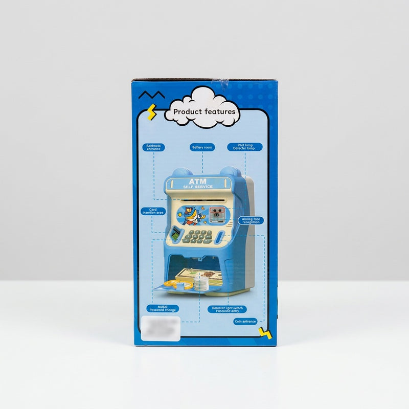 Close-up of the price sticker reading B/O ATM Slip Service Machine-34528B, Rs. 3,710