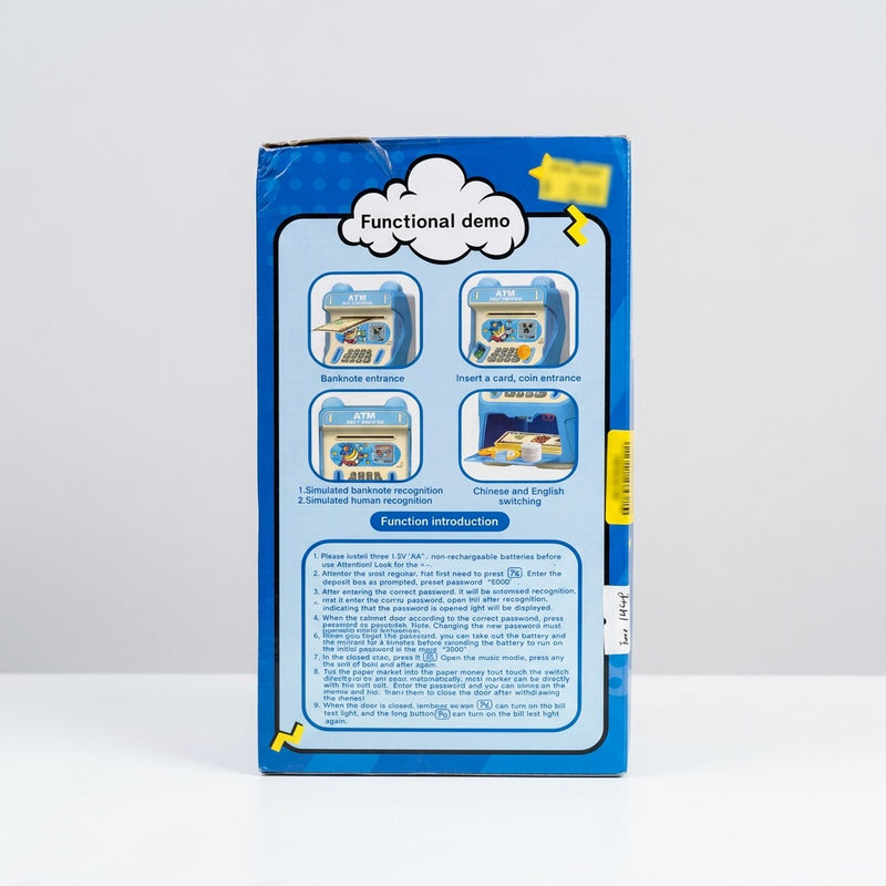 Full front of the box with the Deposit Machines logo and "Come and Save Money" artwork