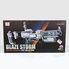 Blaze Storm Barricade RV-10 box front showing the grey soft bullet gun and the 20 pcs badge