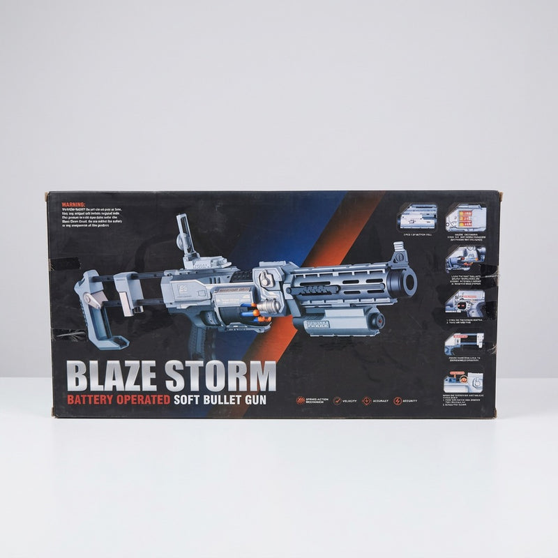 Box top panel with the Blaze Storm name and the series description