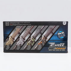 The blaster at full length, 95cm from muzzle to stock