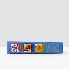 A second colourway of the box showing the blue version of the same platform