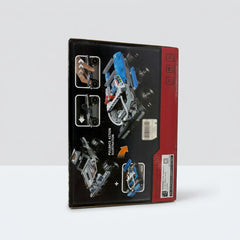 Grey pull-back off-road truck building-block box, back panel showing the pull-back action illustration and a separate companion set (item 3424), not included