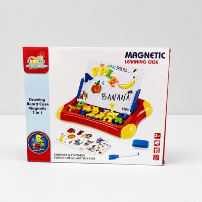 Magnetic Learning Case box front showing the drawing board and tray of letters