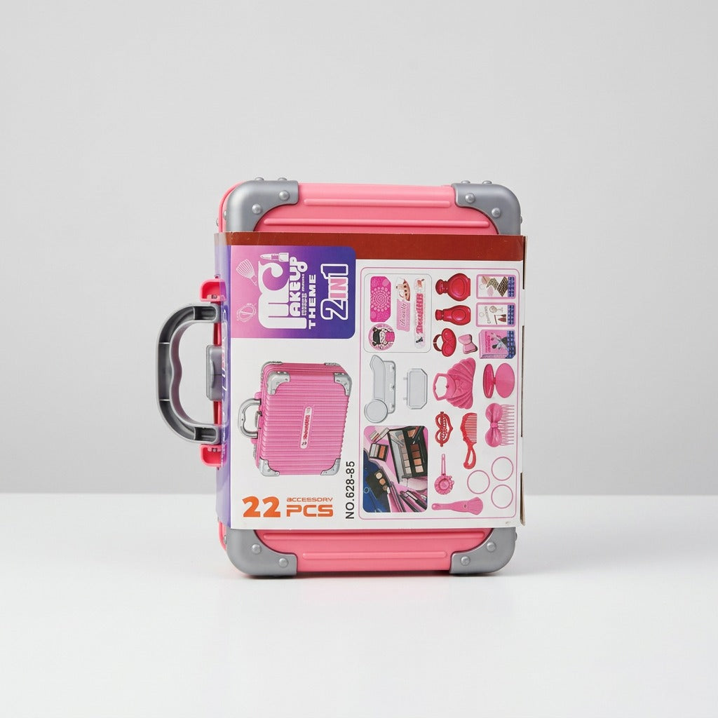 Back of the case showing icons of the 22 included accessories and a "2 in 1" sticker