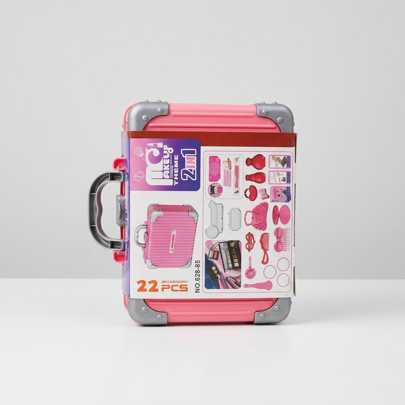 Back of the case showing icons of the 22 included accessories and a "2 in 1" sticker