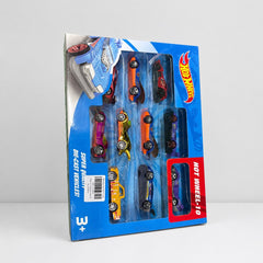 Box of ten die-cast cars in their blisters, in ten colours