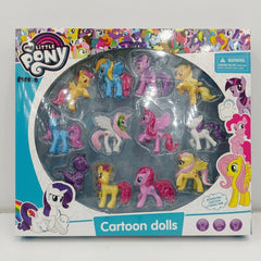 My Little Pony figure 12-pack blister box front, showing all twelve ponies and the choking hazard warning