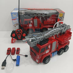 Fire Fighting Truck box front, red RC fire engine with extending ladder, 3+ AGES badge