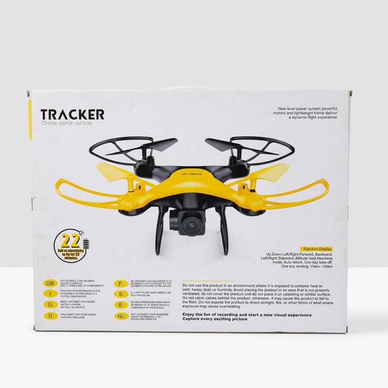 Close-up of the price sticker reading R/C Drone, Rs. 13,545, with the Sky Drone panel