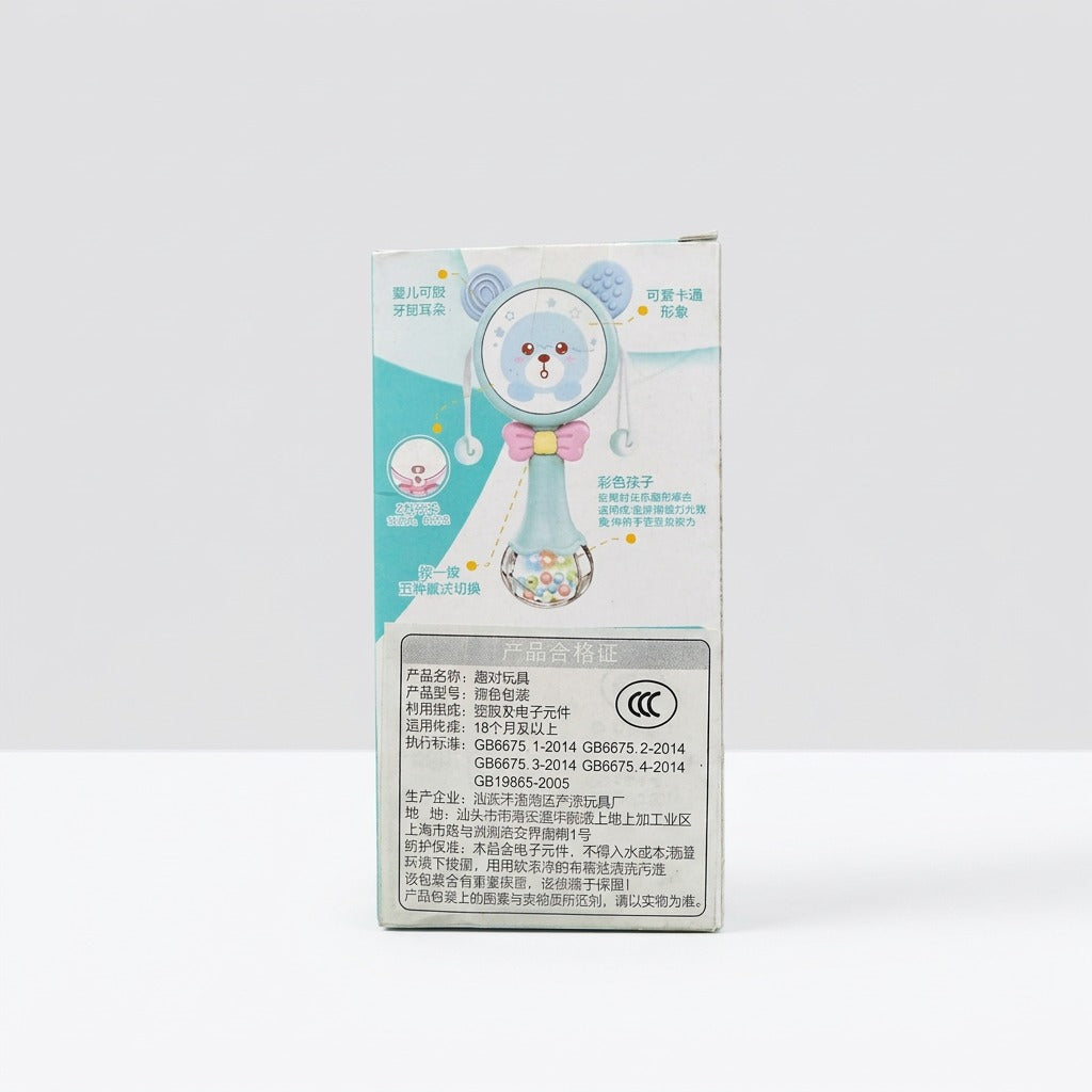 Box back panel showing the bead dome, the teether ears and the Chinese specification block