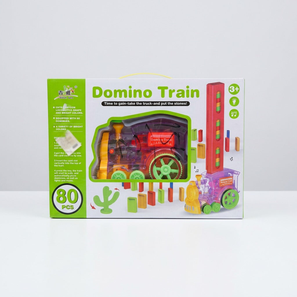 Close-up of the translucent locomotive mechanism next to the worn, illegible price sticker