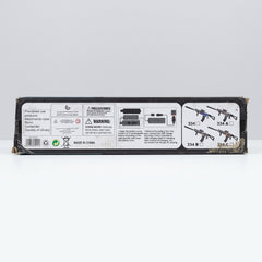 Box side panel showing the assembly diagram and GUN 103CM