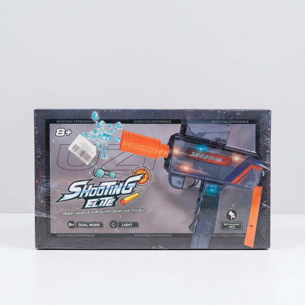 Box front with the 8+ mark, the dual mode and light badges and the shop sticker