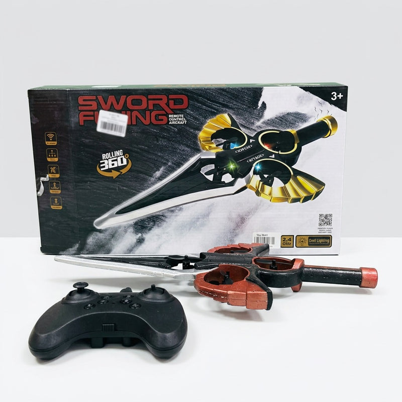 Box front showing the gold and black sword aircraft and the Rolling 360 badge