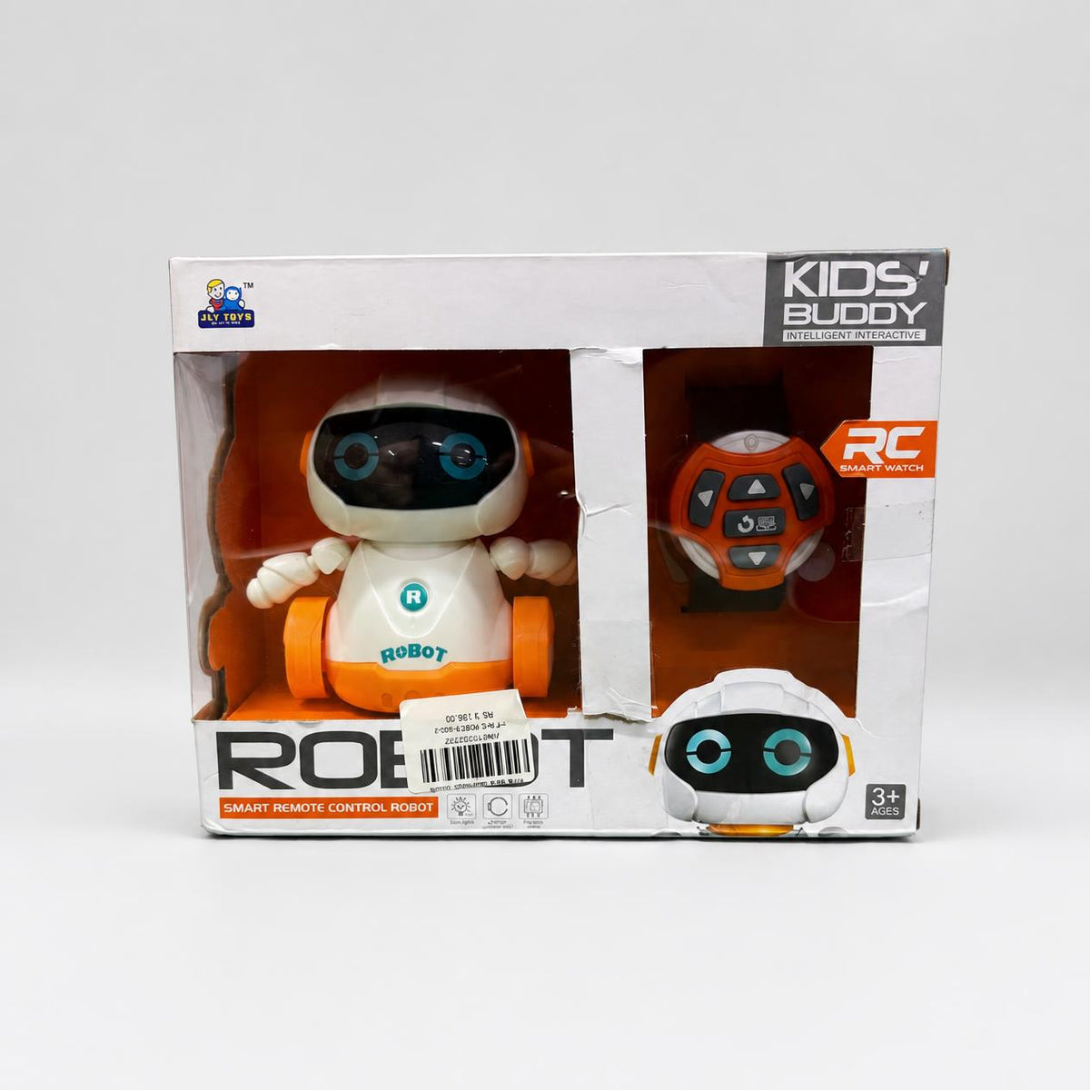 Kids' Buddy Robot box front showing the orange and white robot and its wrist remote watch