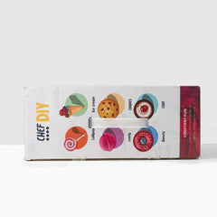 Box side panel showing the Button-1/Button-2 operation hint and the 6 lettered mold heads